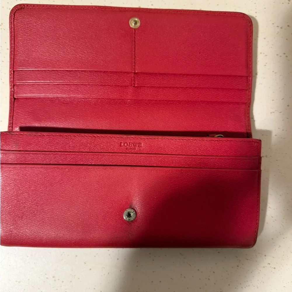 Loewe Cherry Red Leather Wallet - Picture 3 of 15